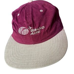 Grand Aire Burgundy and Beige Cap, adjustable band, cotton